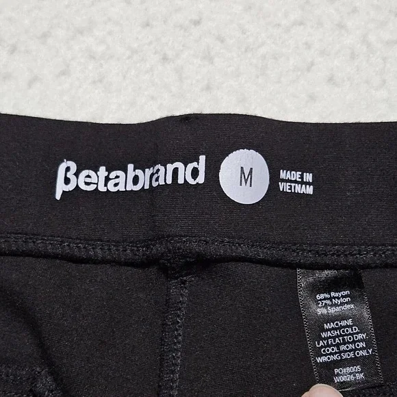 Betabrand Women's Size M Dress Pant Yoga Pants Straight Leg Black Career W0076 - Picture 6 of 6